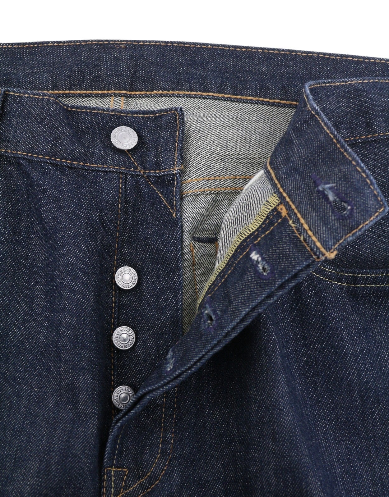 LEVI'S 501 Men Jeans W34/L30 Dark Blue Straight Fit Button Fly Denim