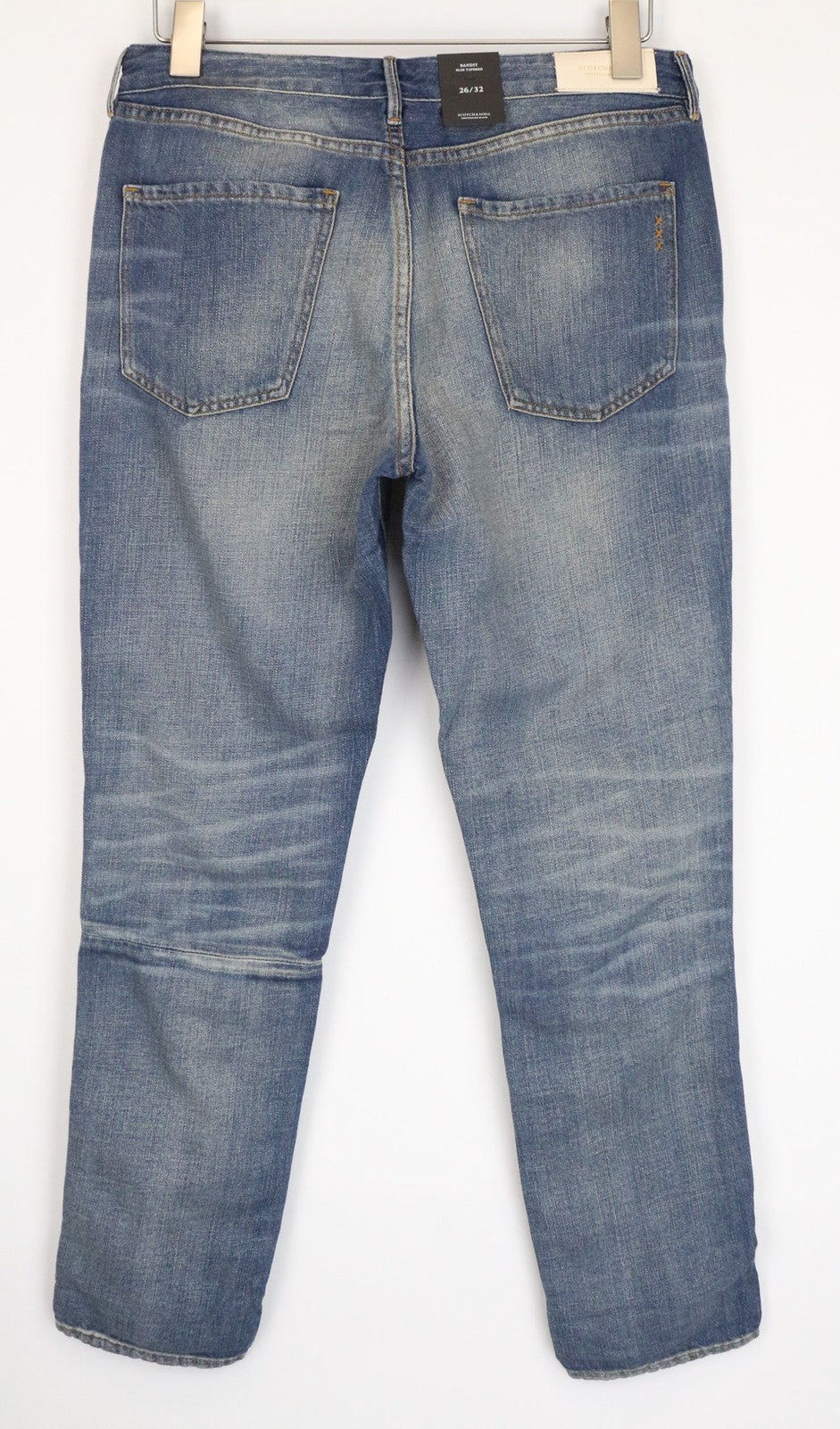 „SCOTCH &amp; SODA Bandit“ moteriški džinsai W26/L32 Slim mėlyni lininiai medvilniniai siaurėjantys džinsai 