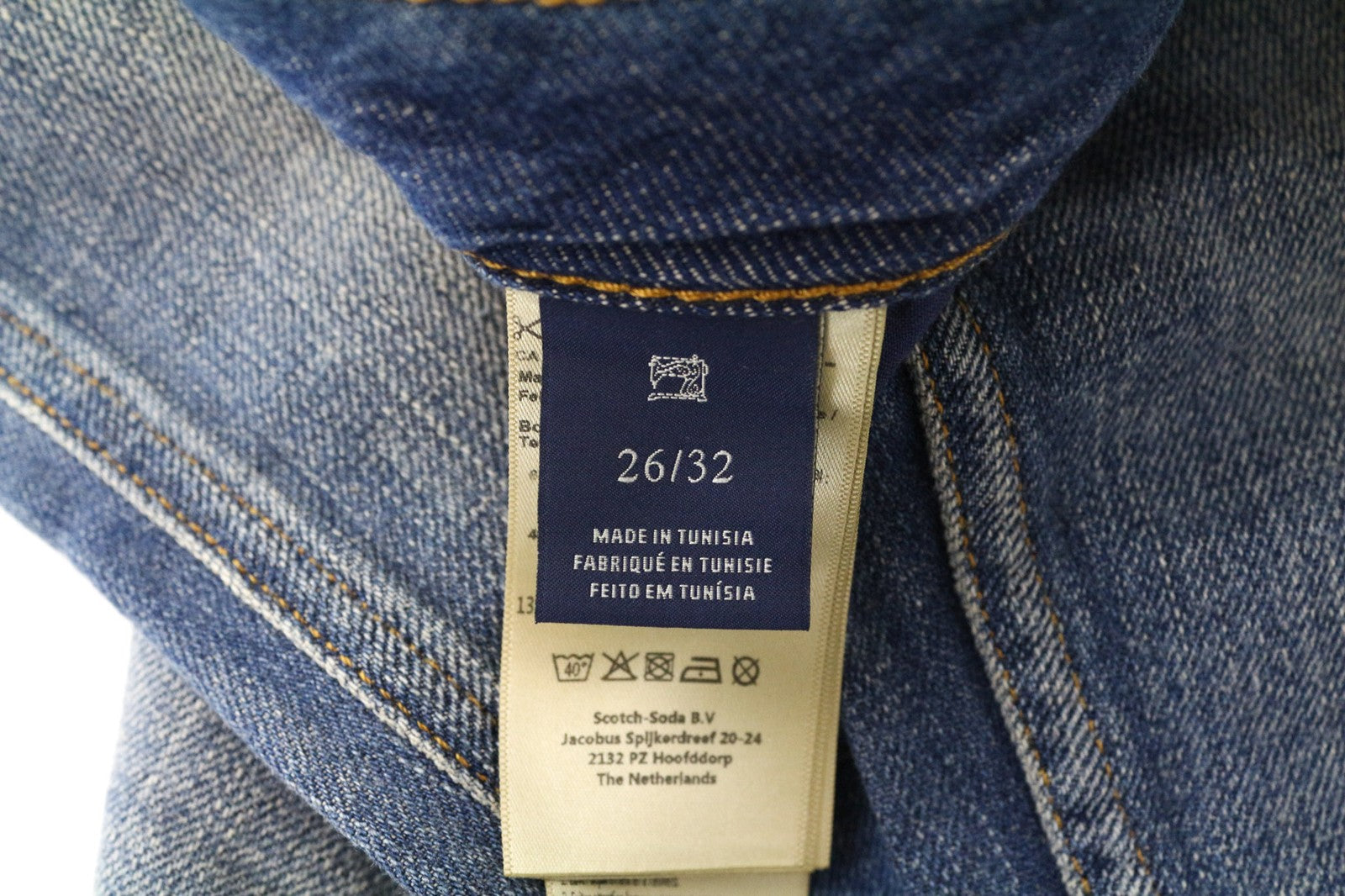 „SCOTCH &amp; SODA Bandit“ moteriški džinsai W26/L32 Slim mėlyni lininiai medvilniniai siaurėjantys džinsai 