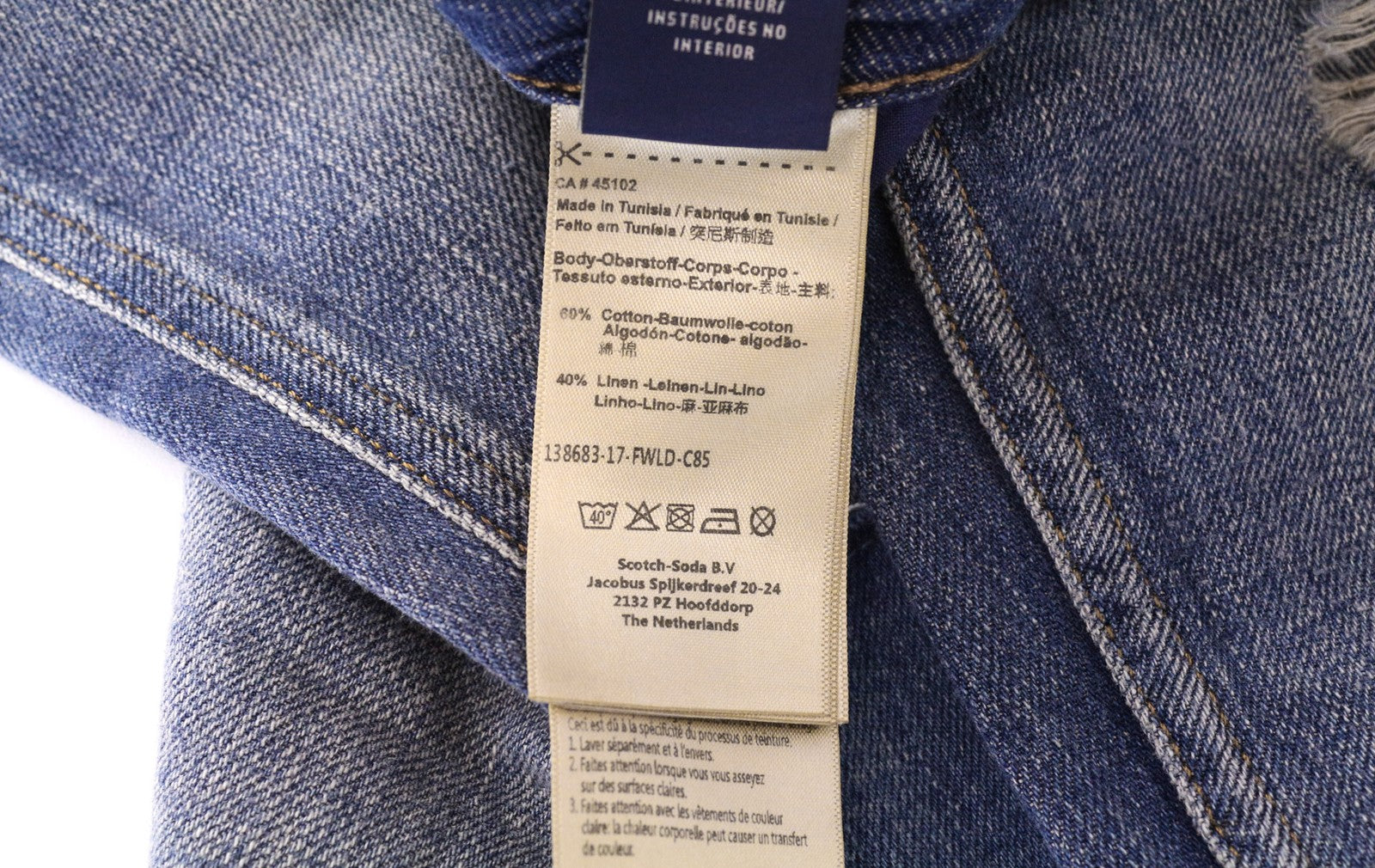 „SCOTCH &amp; SODA Bandit“ moteriški džinsai W26/L32 Slim mėlyni lininiai medvilniniai siaurėjantys džinsai 