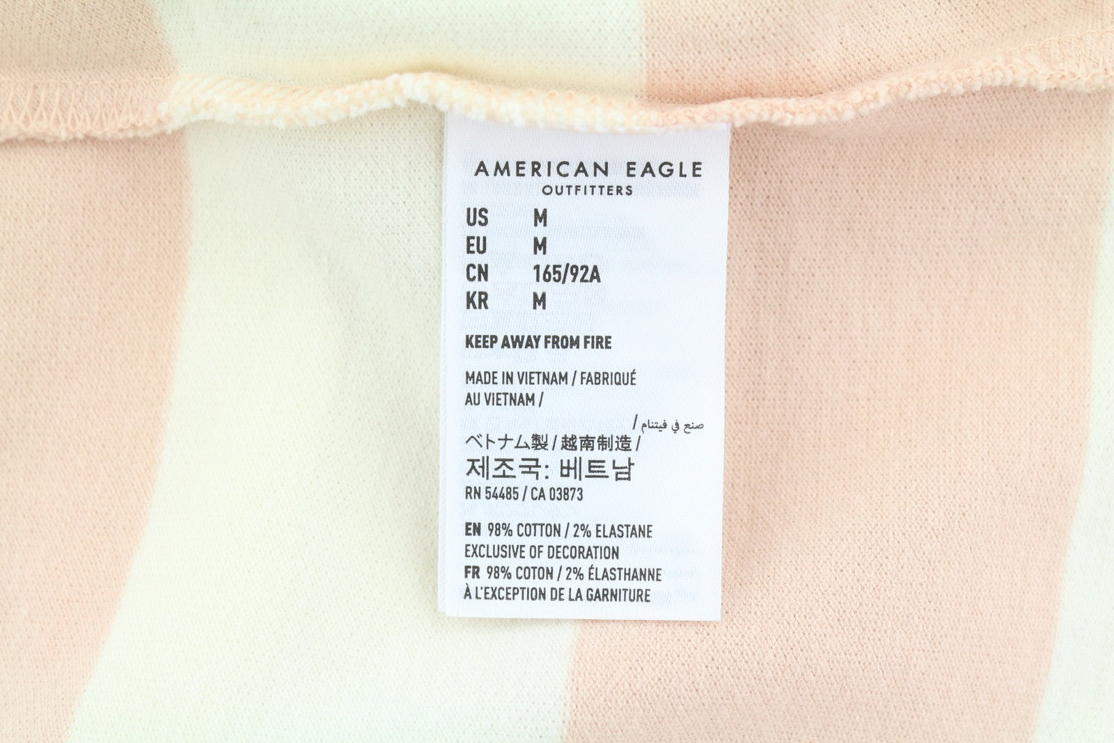 AMERICAN EAGLE OUTFITTERS Women T-Shirt M Pink Striped Polo Collar Short Sleeved