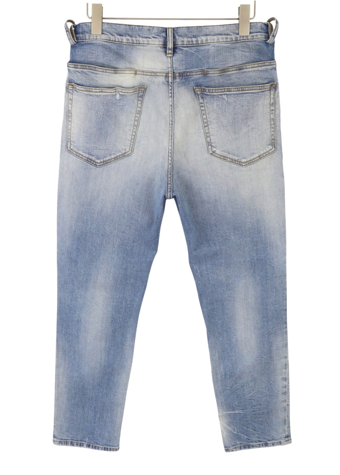 DIESEL D-Eetar 087AV Men Jeans W32/L32 Blue Whiskers Faded Distress Tapered