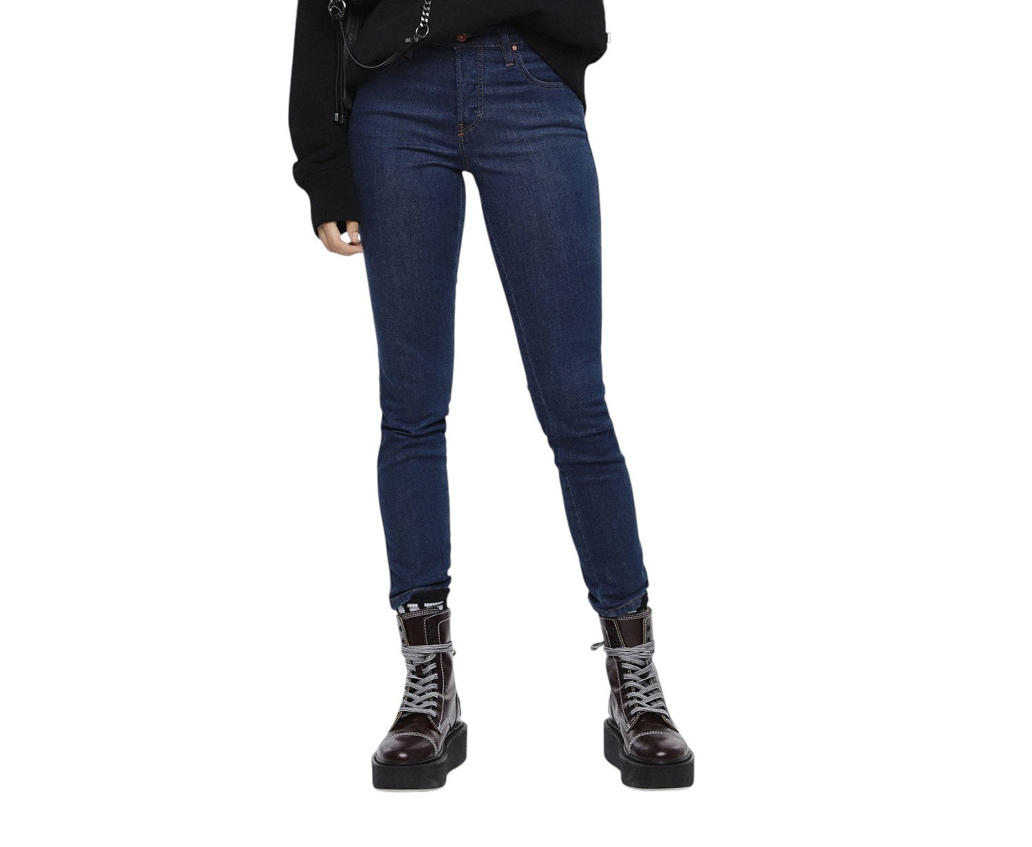 DIESEL Babhila 084UL Women Jeans W26/L32 Blue Slim Skinny Denim Cotton Stretch