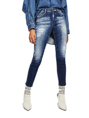 DIESEL Babhila 0091Y Women Jeans W29/L30 Blue Slim Skinny Washed Cotton Stretch