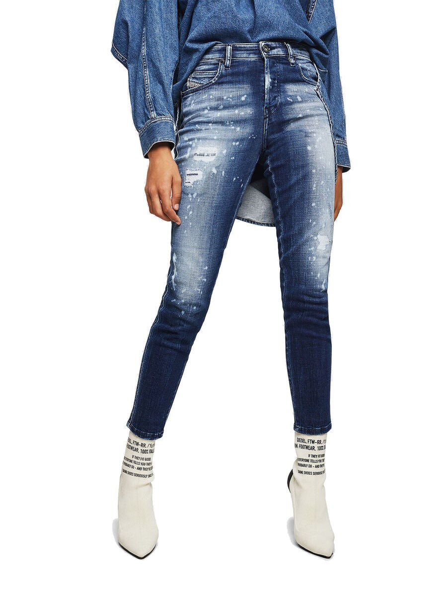 DIESEL Babhila 0091Y Women Jeans W29/L30 Blue Slim Skinny Washed Cotton Stretch
