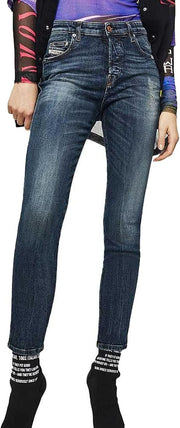 DIESEL Babhila 069FX Women Jeans W25/L30 Blue Slim Skinny Washed Cotton Stretch