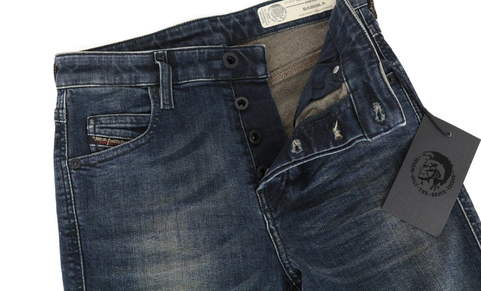 DIESEL Babhila 069FX Women Jeans W25/L30 Blue Slim Skinny Washed Cotton Stretch
