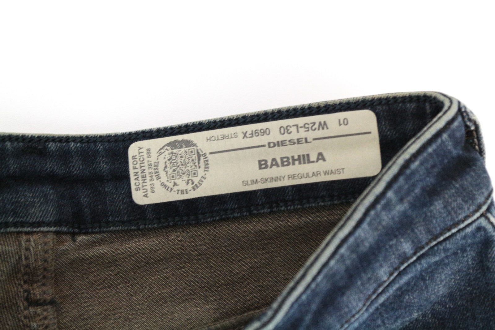 DIESEL Babhila 069FX Women Jeans W25/L30 Blue Slim Skinny Washed Cotton Stretch