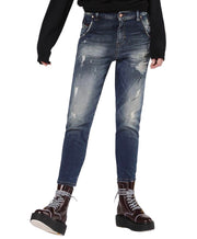 DIESEL Fayza-Evo 084UW Women Jeans W25/L32 Relaxed Boyfriend Blue Wash Stretch
