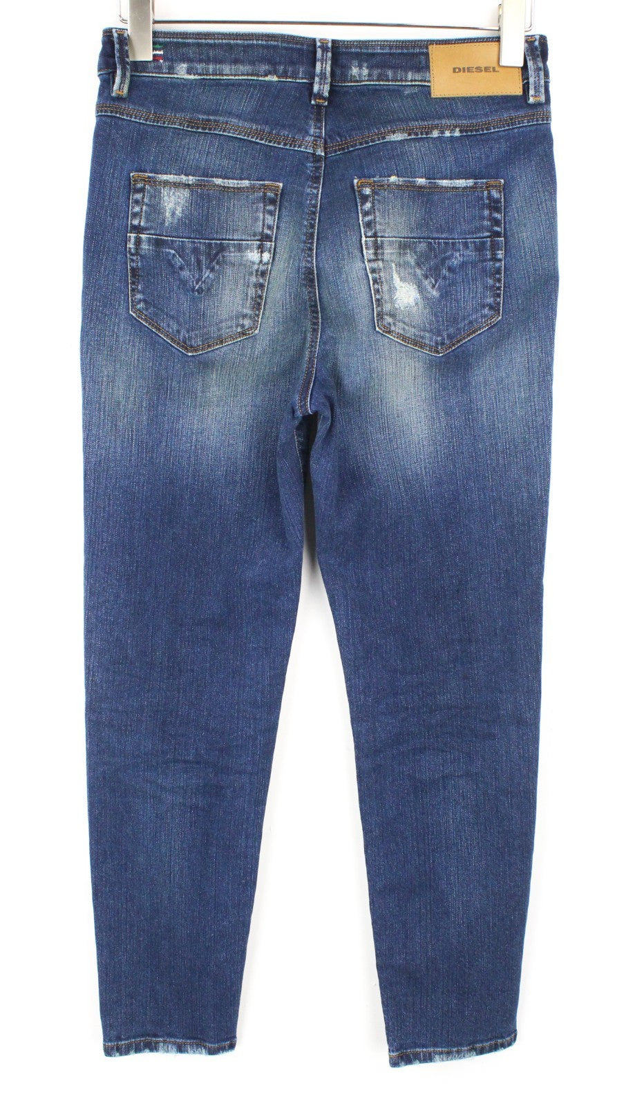 DIESEL Fayza-Evo 084UW Women Jeans W25/L32 Relaxed Boyfriend Blue Wash Stretch