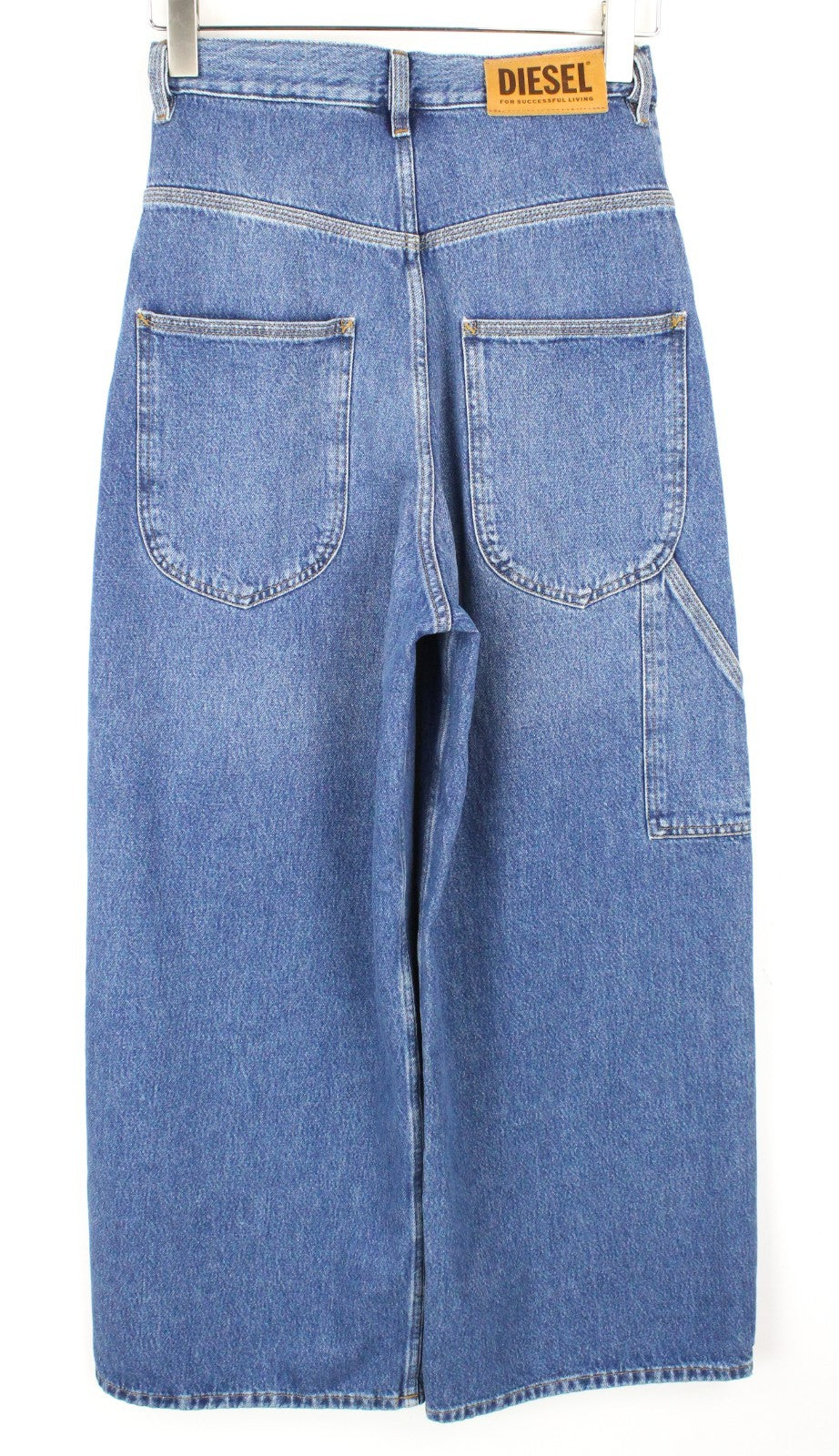 DIESEL D-Luite 080AN Women Jeans W25/L32 Wide Fit Blue Pure Cotton 5-Pocket