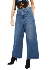 DIESEL D-Luite 080AN Women Jeans W25/L32 Wide Fit Blue Pure Cotton 5-Pockets