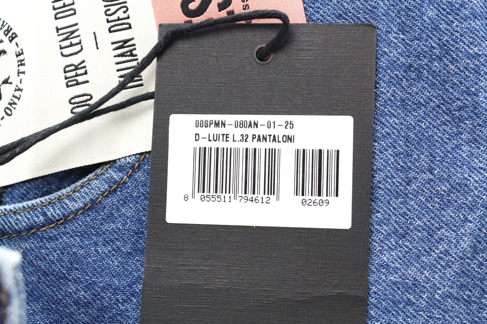DIESEL D-Luite 080AN Women Jeans W25/L32 Wide Fit Blue Pure Cotton 5-Pockets