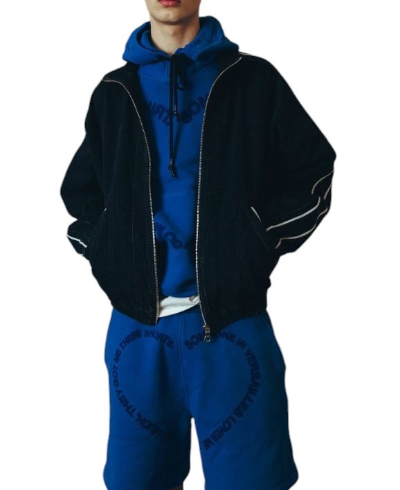 LE PERE džinsinis sportinis švarkas vyrams S, raukšlėtas, juodas, užtrauktukas, lengvas, RRP379 