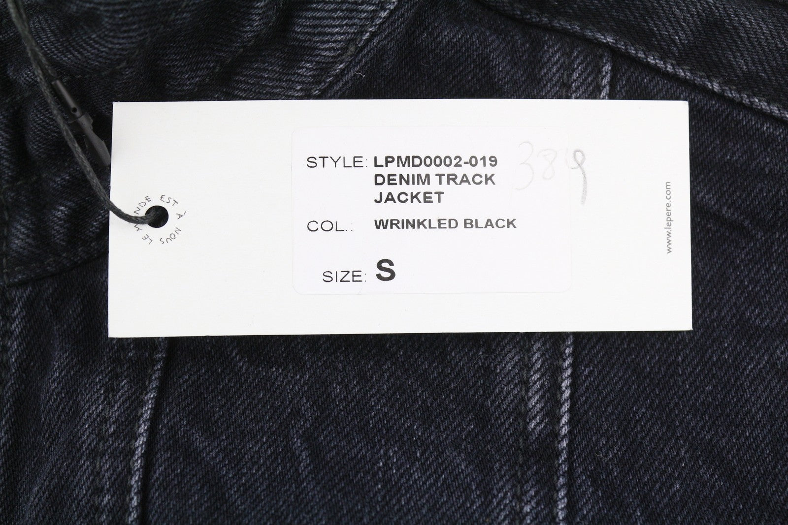 LE PERE džinsinis sportinis švarkas vyrams S, raukšlėtas, juodas, užtrauktukas, lengvas, RRP379 