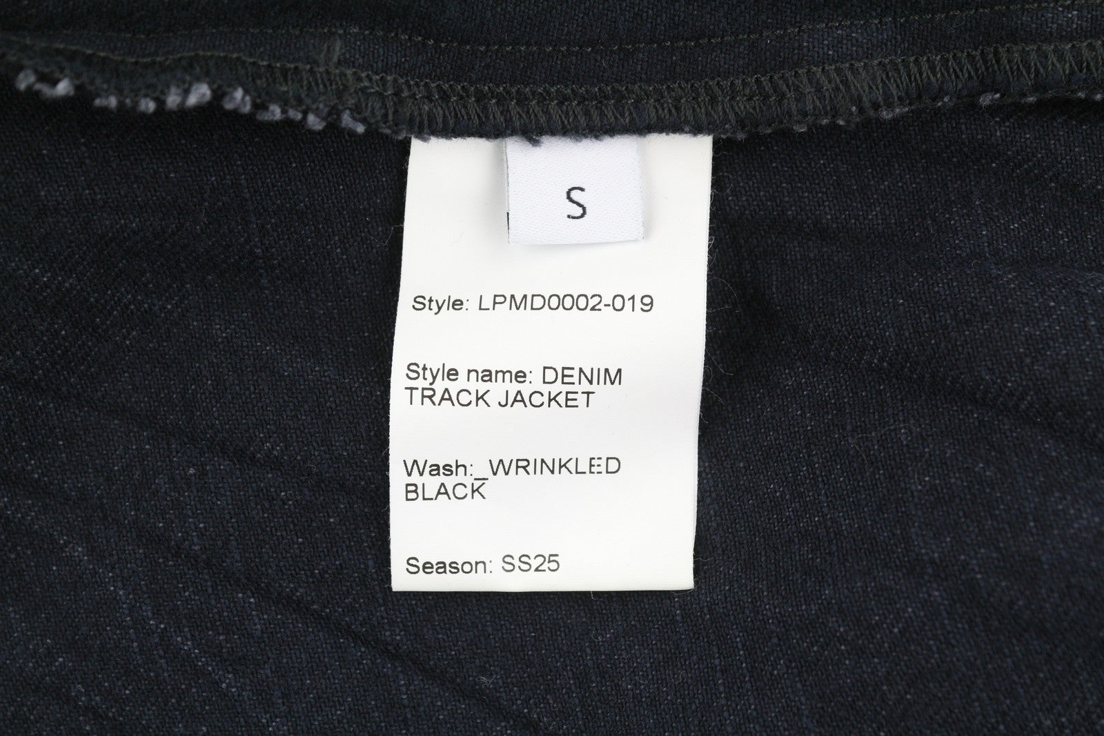 LE PERE džinsinis sportinis švarkas vyrams S, raukšlėtas, juodas, užtrauktukas, lengvas, RRP379 