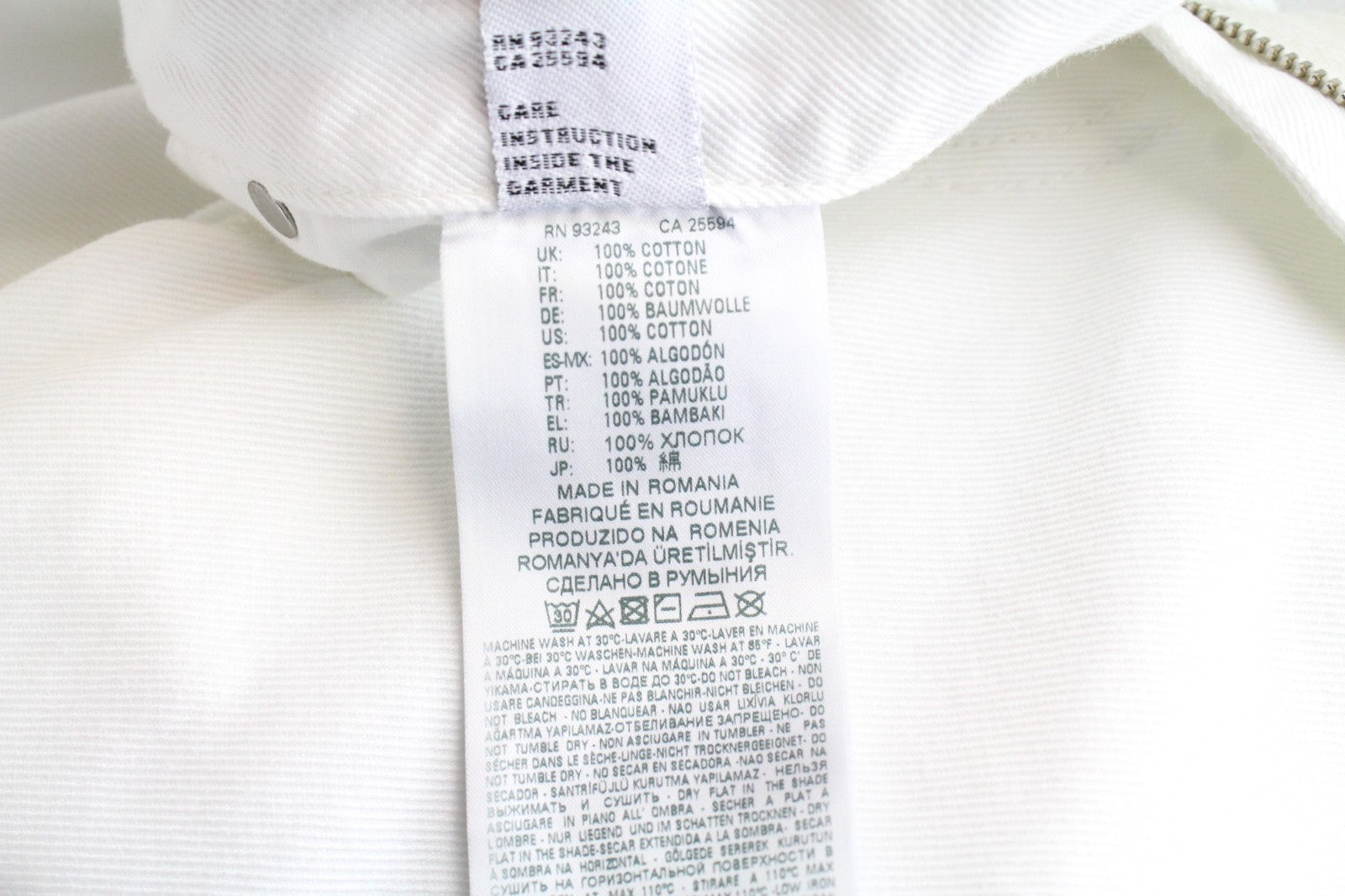 DIESEL D-Luite 069EE Women Jeans W30/L30 Wide Fit White Pure Cotton High Waist