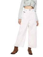DIESEL D-Luite 069EE Women Jeans W31/L30 Wide Fit White Pure Cotton Denim