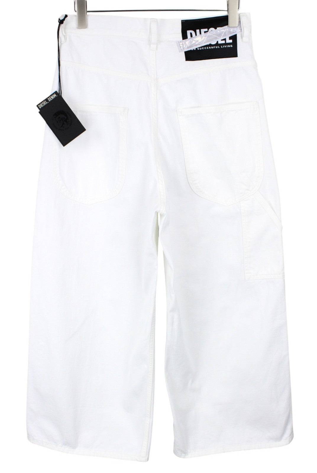 DIESEL D-Luite 069EE Women Jeans W31/L30 Wide Fit White Pure Cotton Denim