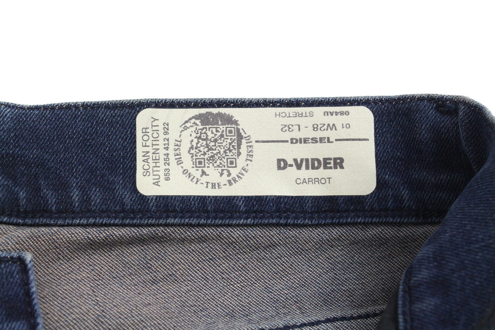 DIESEL D-Vider 084AU Men Jeans W28/L32 Carrot Fit Cotton Stretch Blue 5-Pockets
