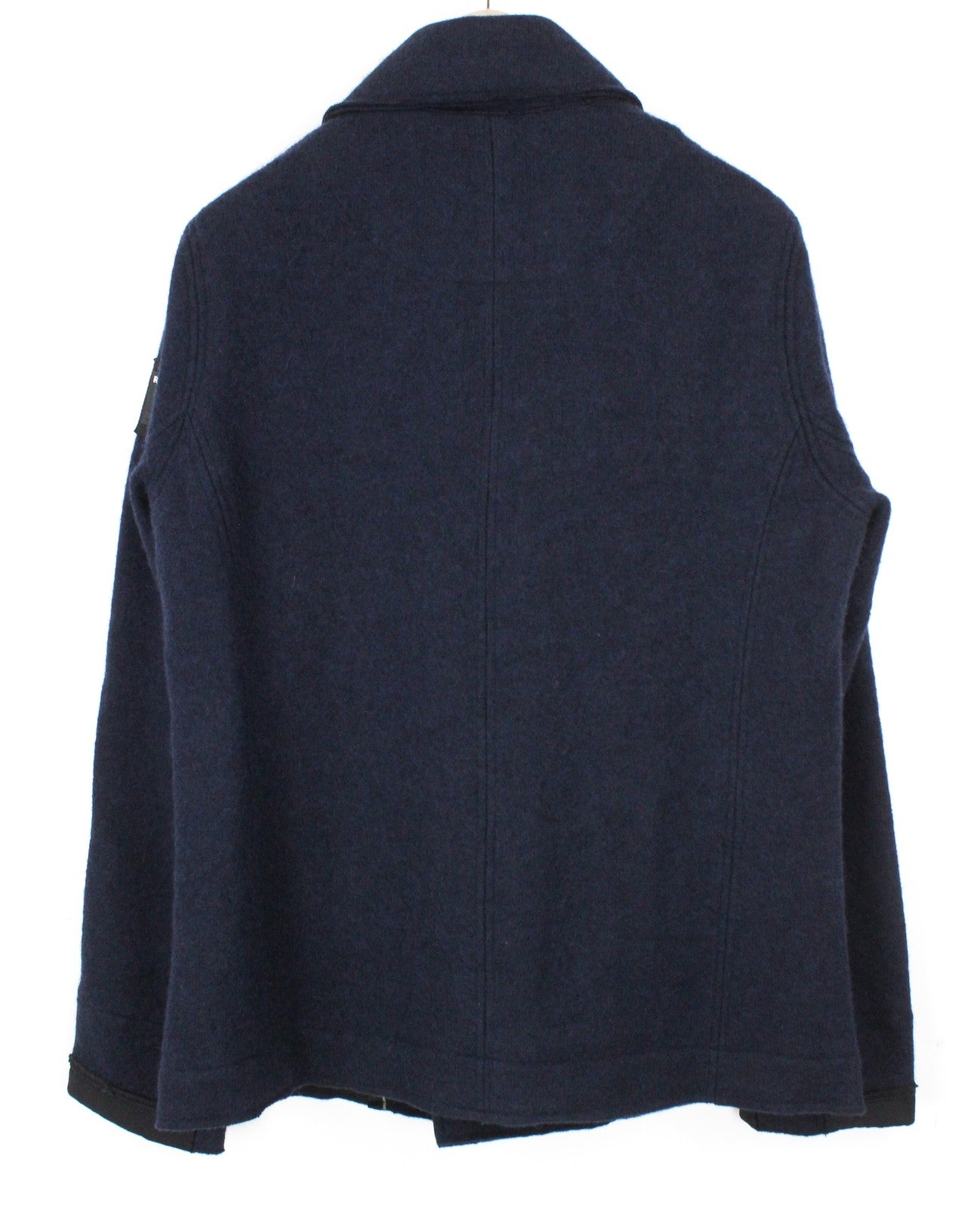 REPLAY Men Jacket XL Navy Wool Blend Double-Breasted Collar Lined Long Sleeved