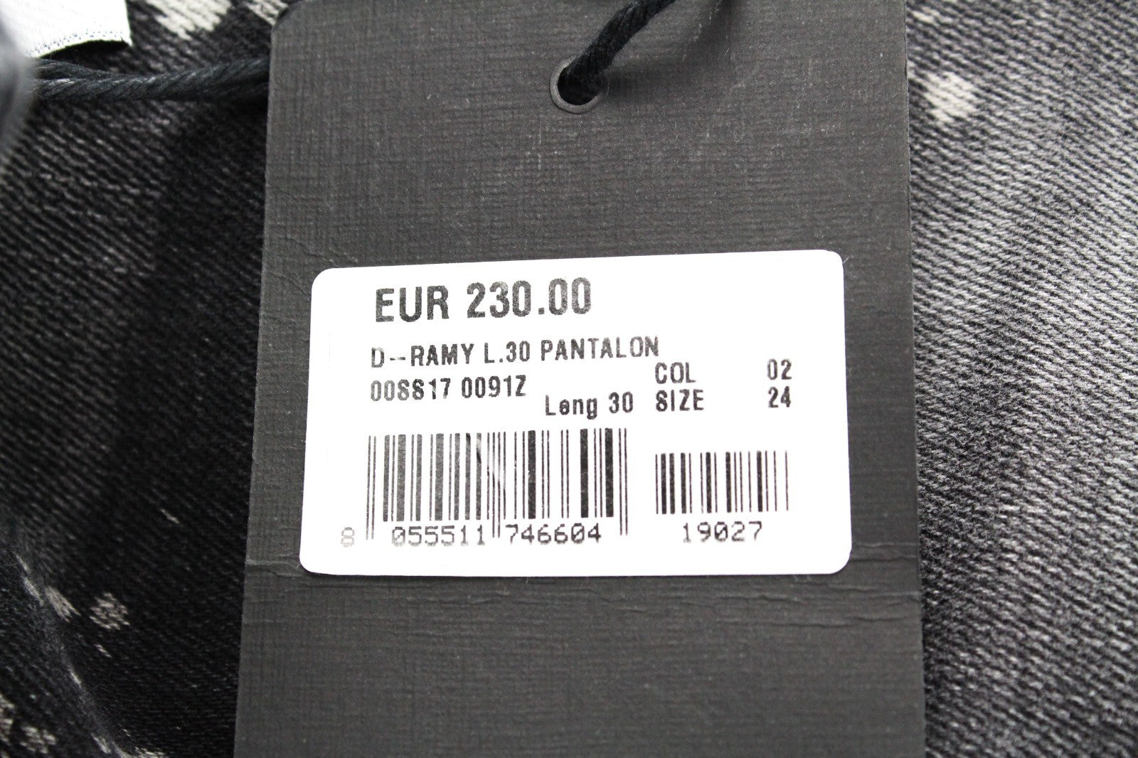DIESEL D-Ramy 0091Z Women Jeans W24/L30 Skinny Painted Grey Cotton Stretch