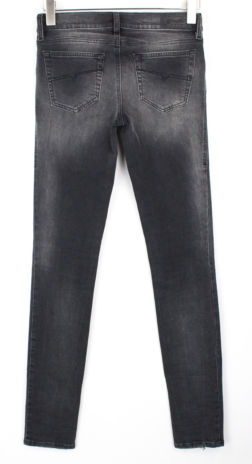 DIESEL Grupee 0676N Women Jeans W25/L32 Super Slim Skinny Fit Wash Stretch Grey
