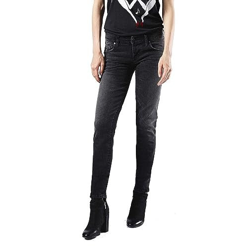 DIESEL Grupee 0676N Women Jeans W25/L32 Super Slim-Skinny Fit Wash Stretch Grey