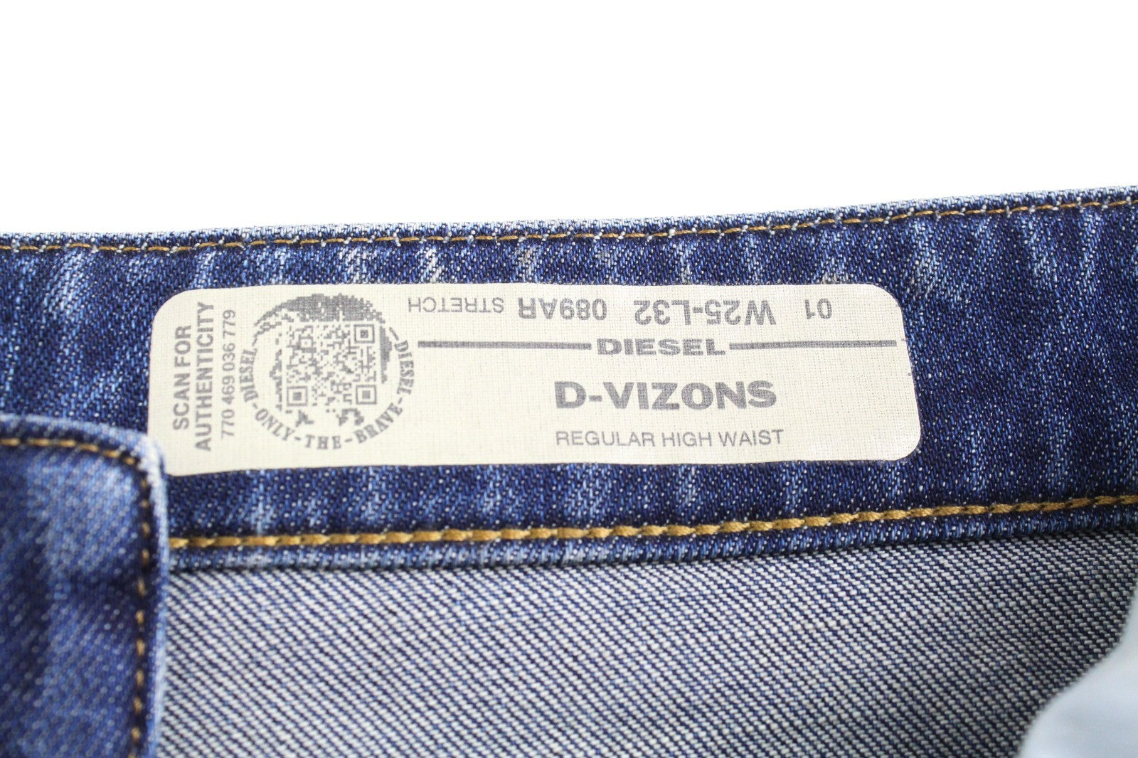 DIESEL D-Vizons 089AR Women Jeans W25/L32 Regular Washed Cotton Stretch Blue