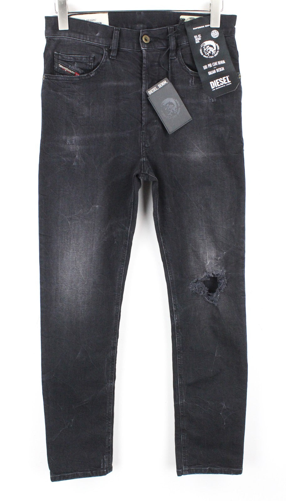 DIESEL D-Eetar 069DV Men Jeans W29/L32 Taper Cotton Stretch Grey Button-Fly