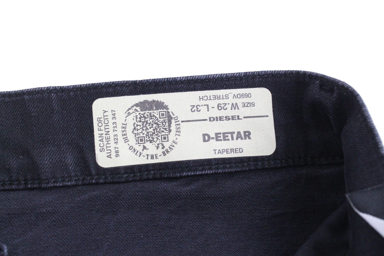 DIESEL D-Eetar 069DV Men Jeans W29/L32 Taper Cotton Stretch Grey Button-Fly