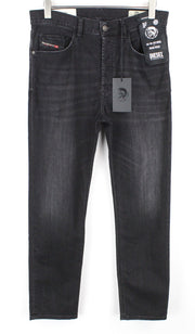 DIESEL D-Eetar 069BG Men Jeans W32/L32 Tapered Fit Washed Cotton Stretch Grey