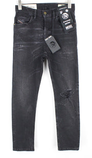 DIESEL D-Eetar 069DV Men Jeans W27/L30 Taper Fit Ripped Cotton Stretch Grey