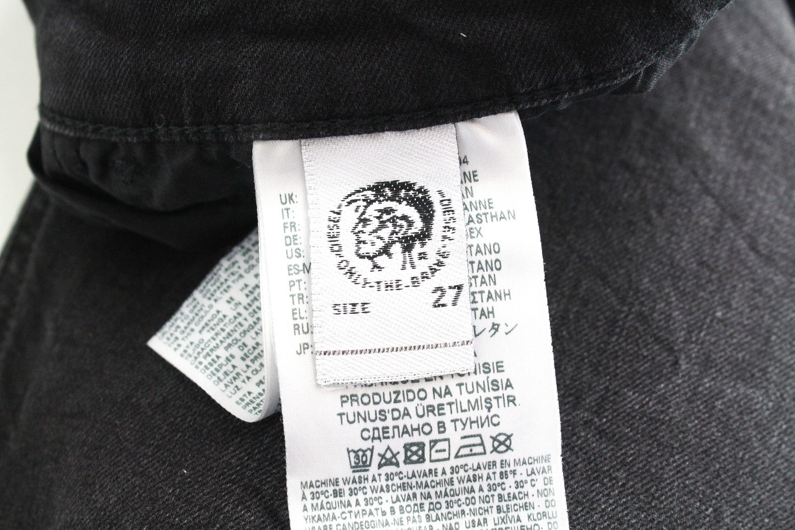 DIESEL D-Eetar 069DV Men Jeans W27/L30 Taper Fit Ripped Cotton Stretch Grey