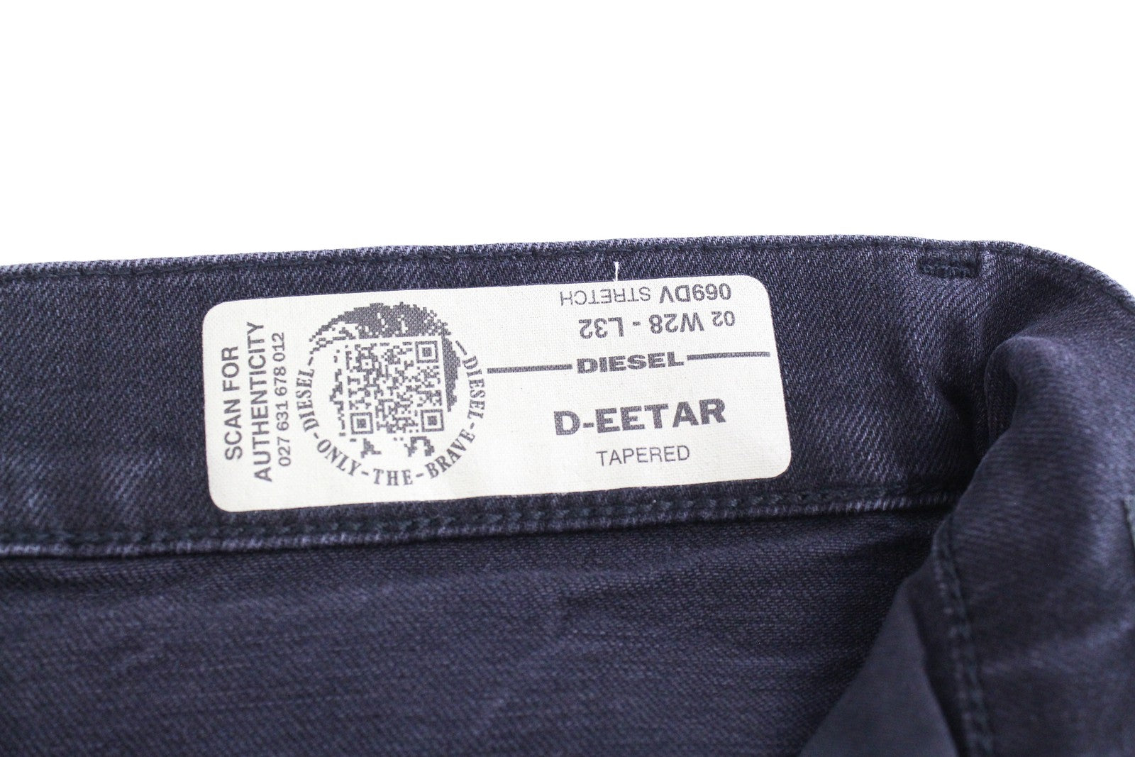 DIESEL D-Eetar 069DV Men Jeans W28/L32 Taper Fit Wash Cotton Stretch Grey