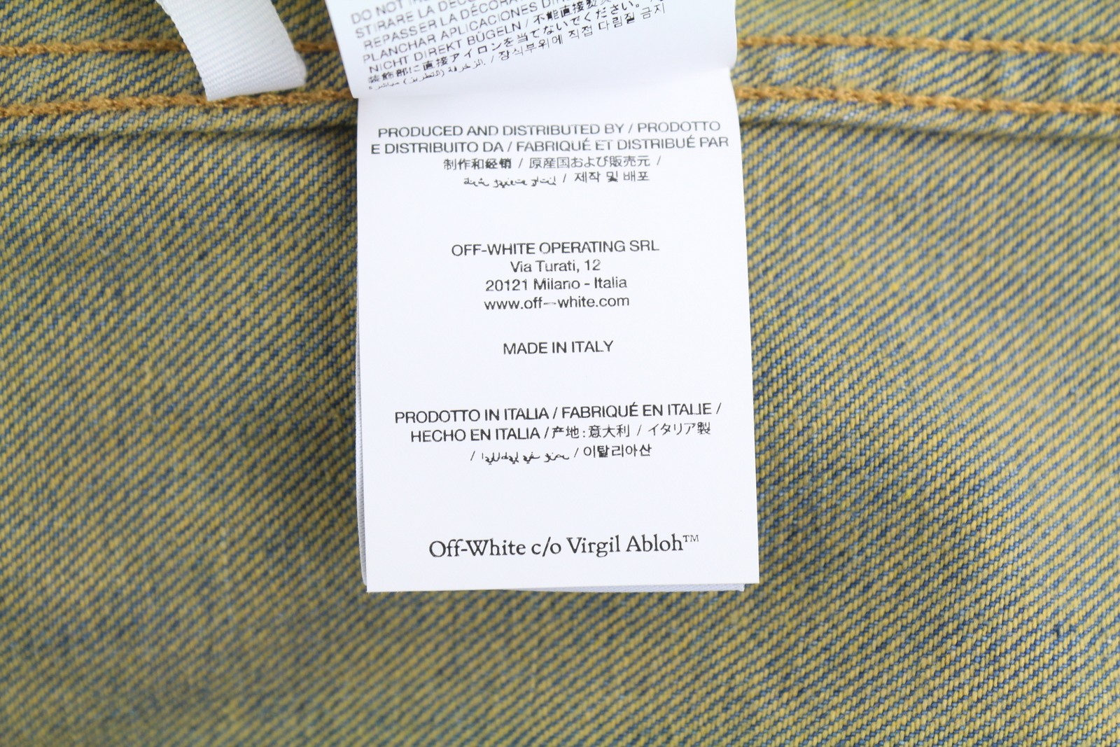 OFF-WHITE c/o VIRGIL ABLOH Diag Raw Patch Skate Denim vyriška striukė XL FW25 