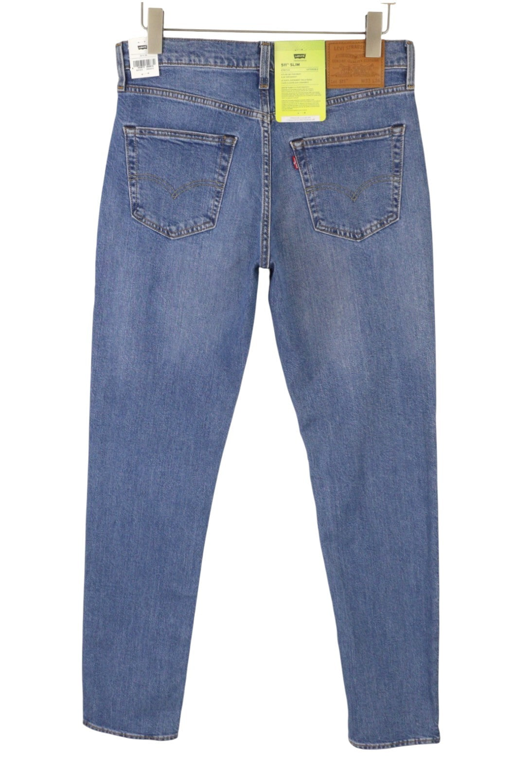 LEVI'S 511 Slim Men Jeans W33/L36 Blue Whiskers Faded Flex Premium Big E