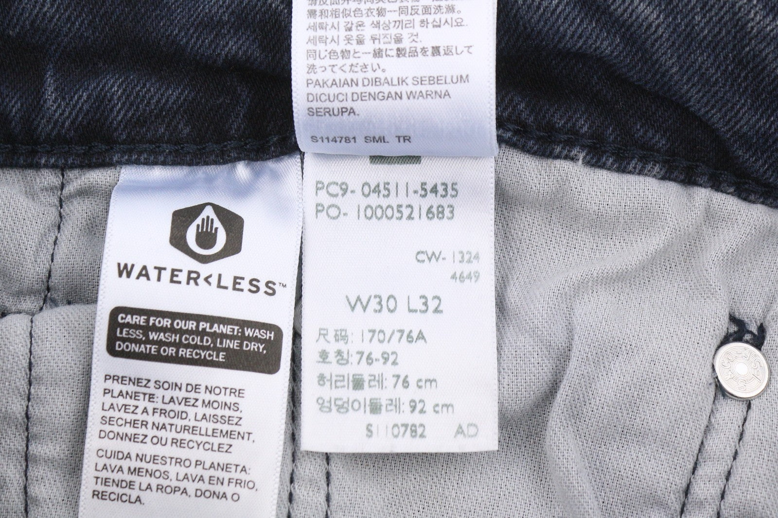 LEVI'S 511 Men Jeans W30/L32 Dark Blue Faded Slim Fit Zip Fly Denim