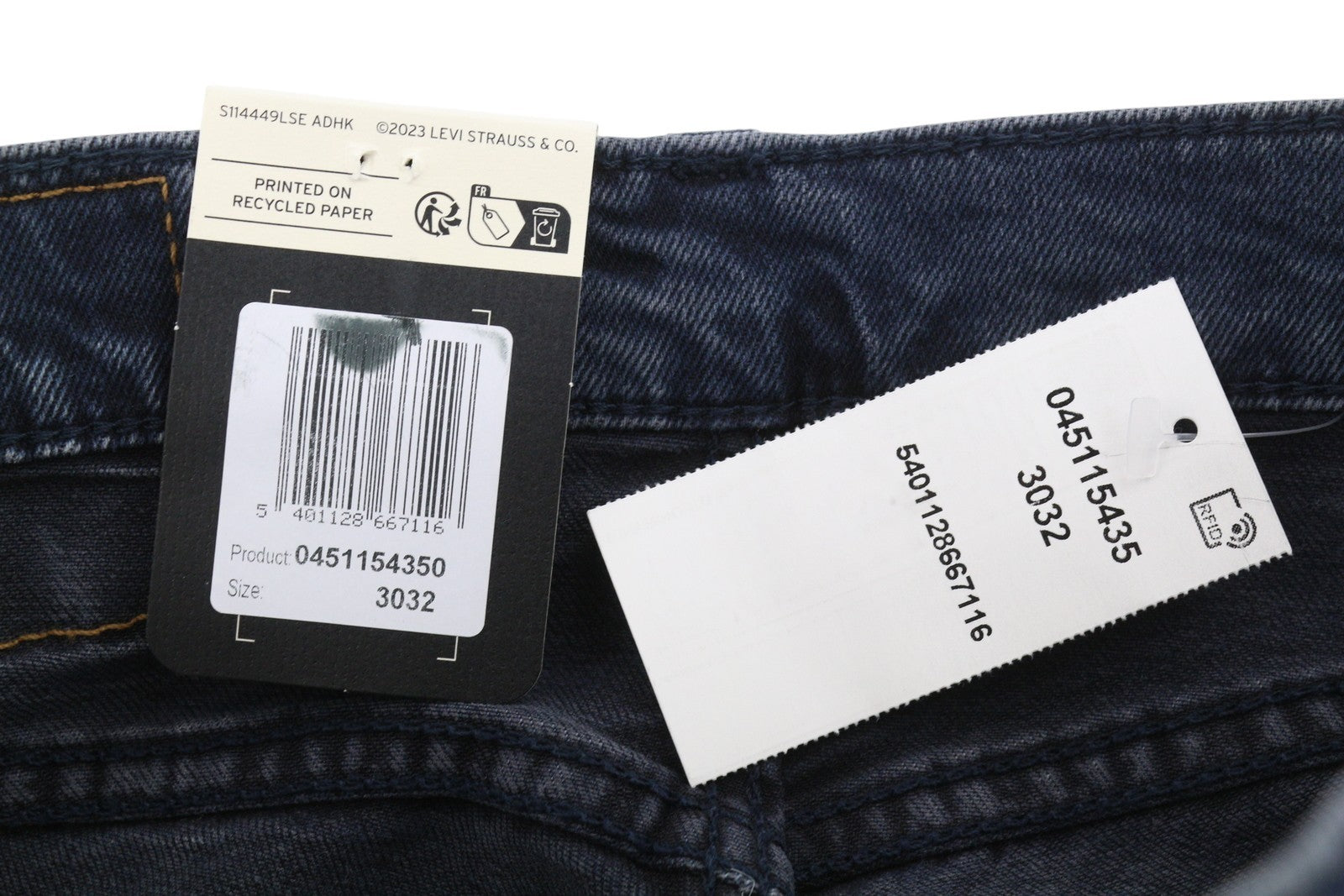 LEVI'S 511 Men Jeans W30/L32 Dark Blue Faded Slim Fit Zip Fly Denim