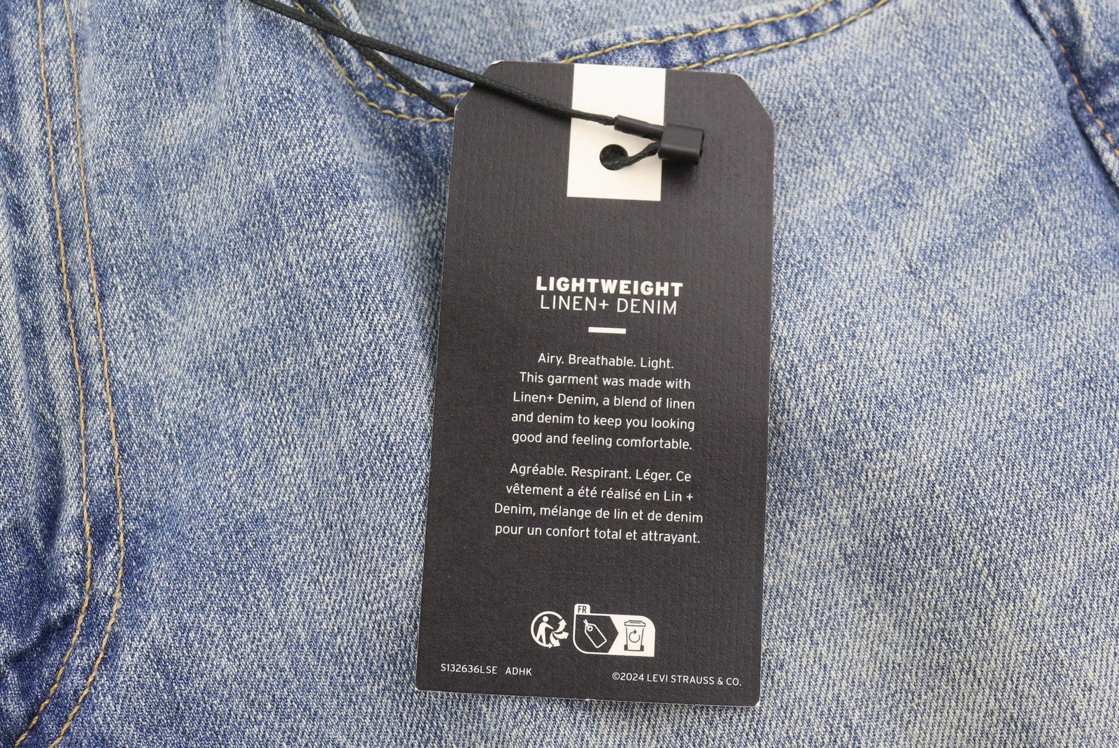 LEVI'S 512 Men Jeans W31/L32 Blue Whiskers Faded Linen Blend Tapered Fit