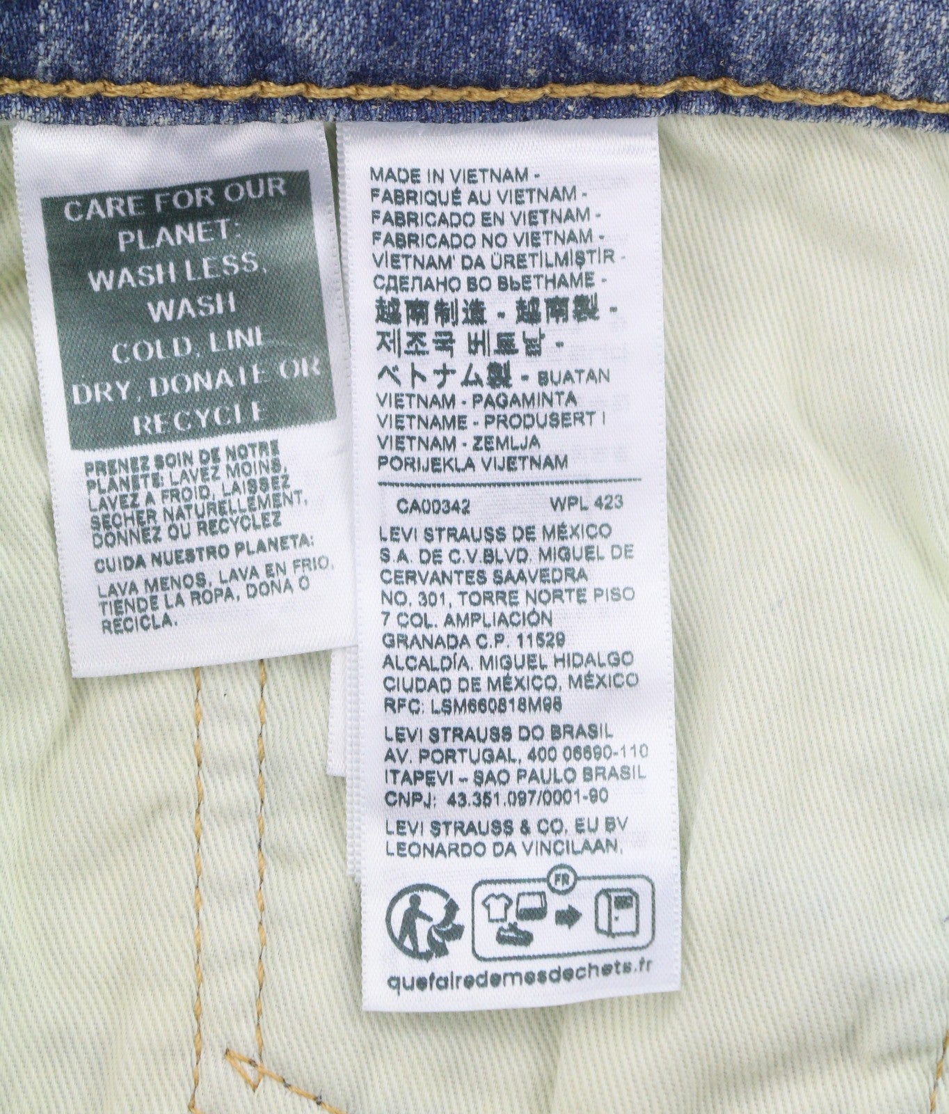 LEVI'S 512 Men Jeans W31/L32 Blue Whiskers Faded Linen Blend Tapered Fit