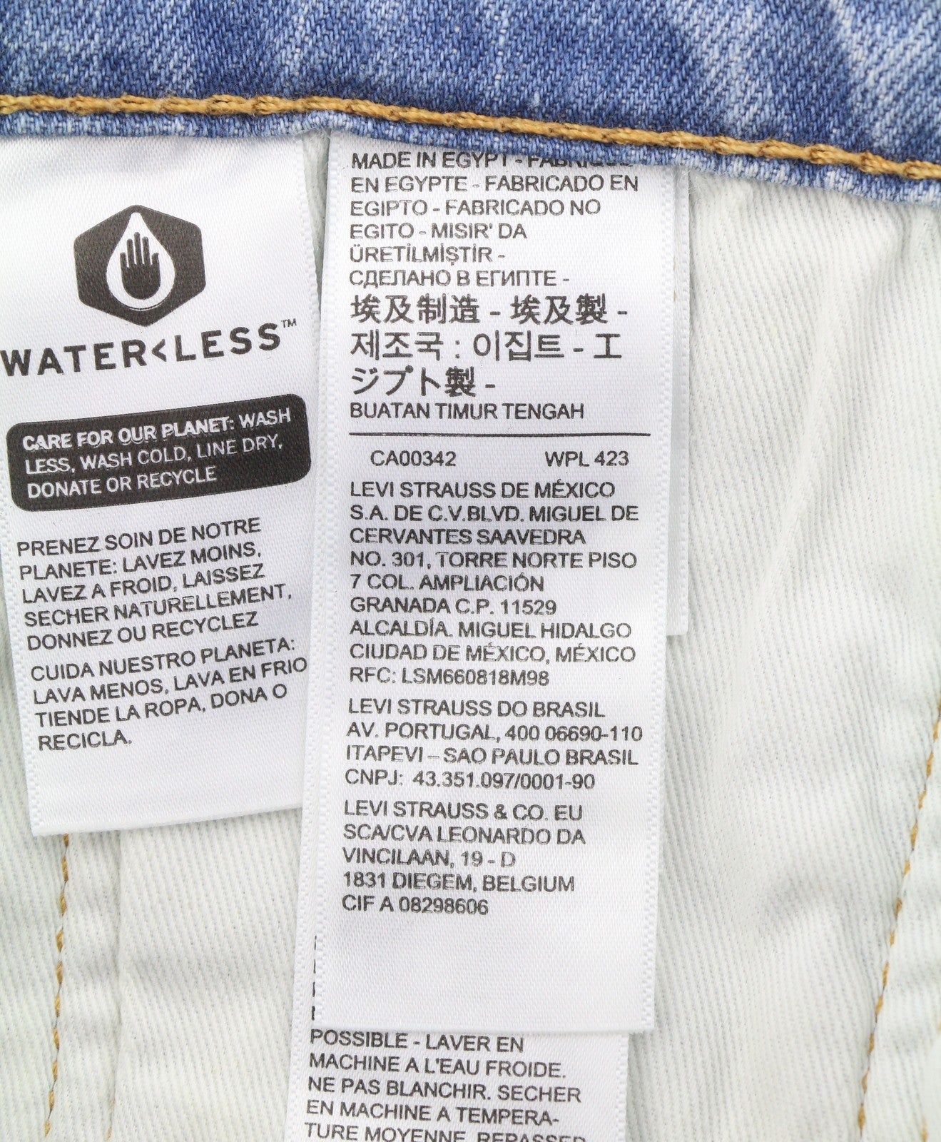 LEVI'S 512 Men Jeans W33/L34 Blue Whiskers Faded Tapered Fit Premium Big E