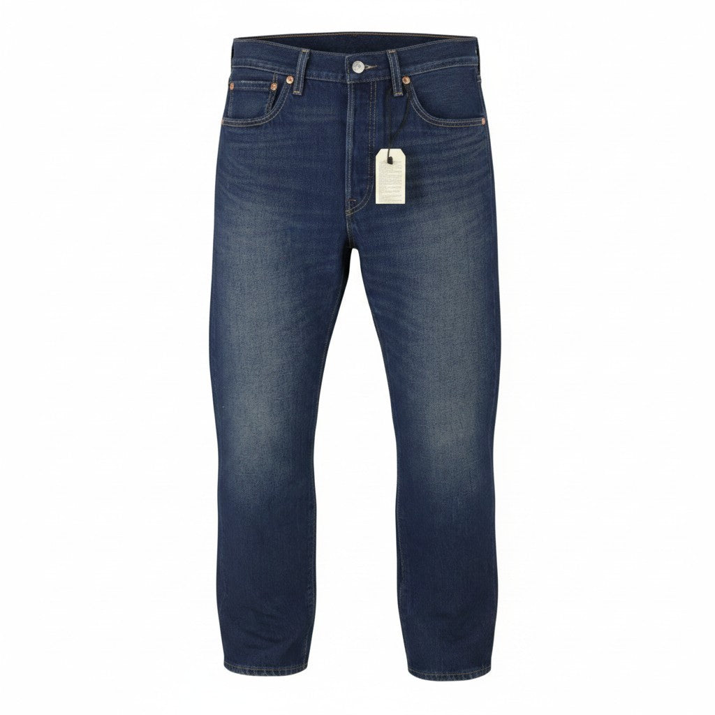 LEVI'S 501 Men Jeans W32/L32 Blue Whiskers Faded Straight Fit Premium Big E