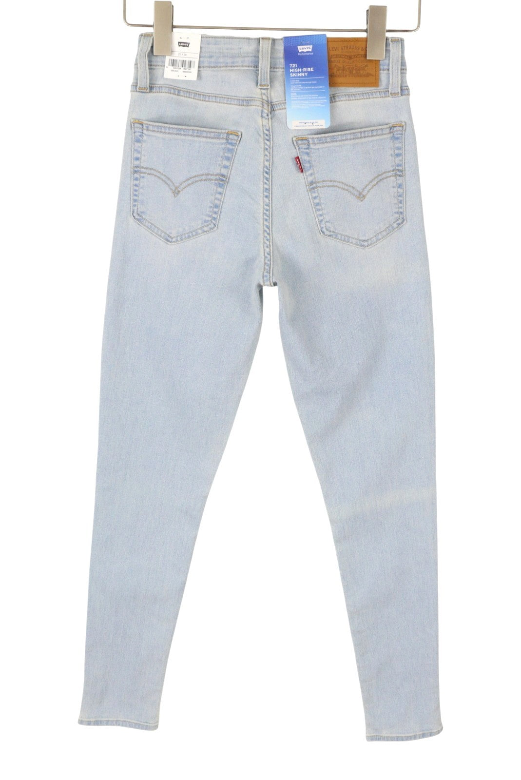LEVI'S 721 High Rise Skinny Women Jeans W25/L28 Blue Faded Premium Big E