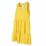 AMERICAN EAGLE OUTFITTERS Women Dress M Yellow Floral Print Crew Sleeveless