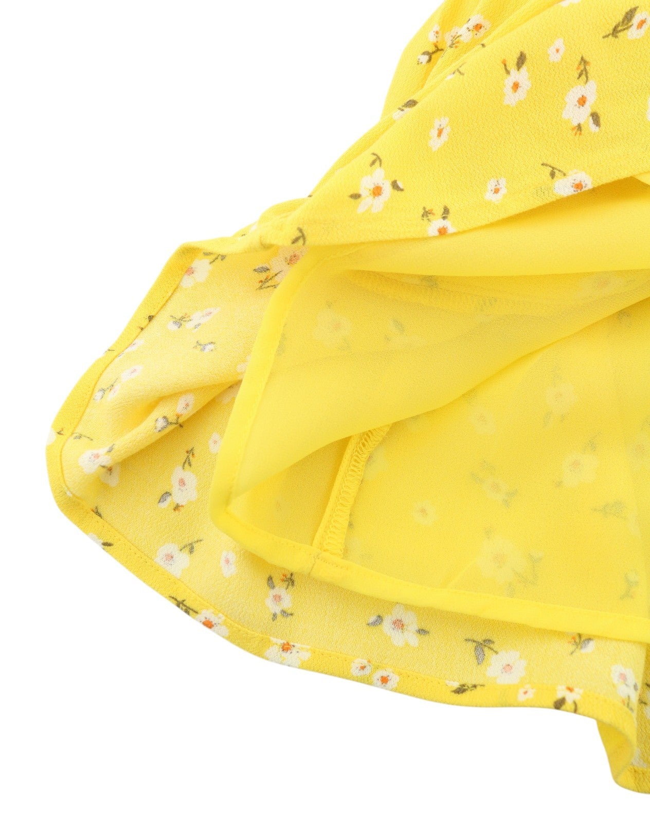 AMERICAN EAGLE OUTFITTERS Women Dress M Yellow Floral Print Crew Sleeveless