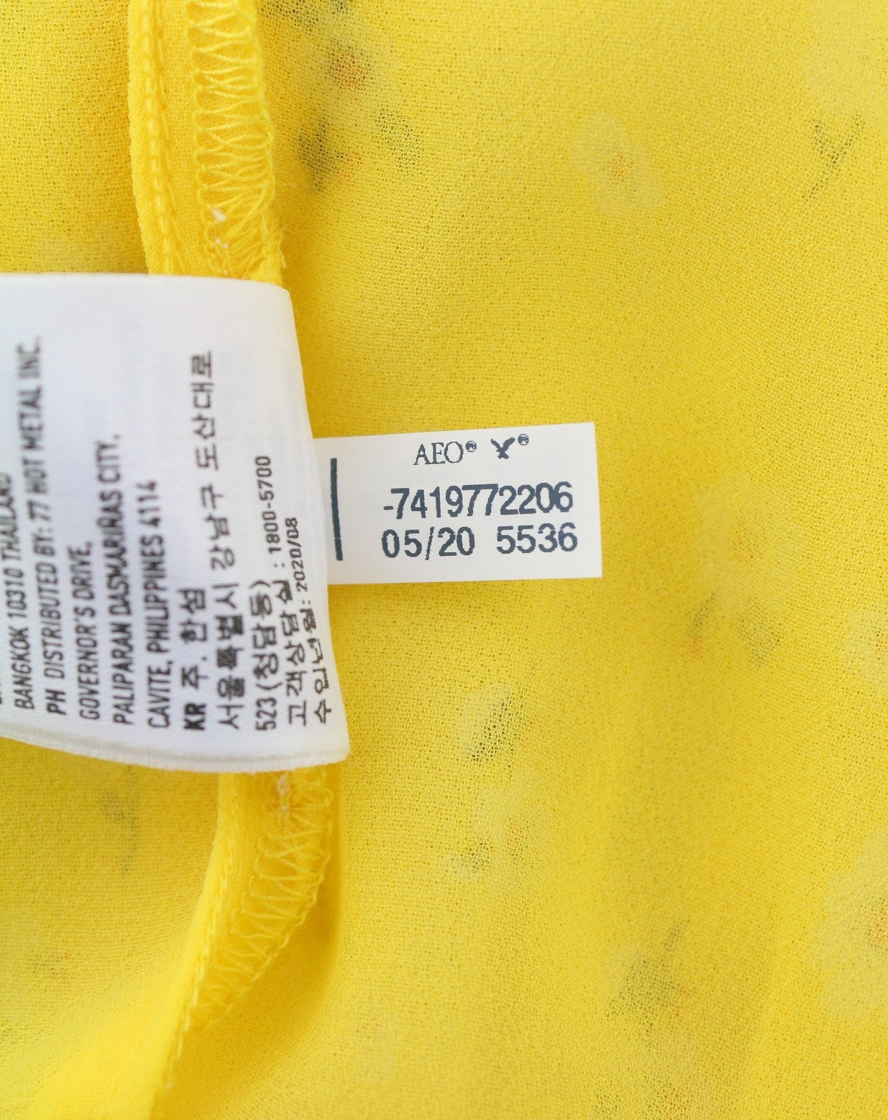 AMERICAN EAGLE OUTFITTERS Women Dress XS Yellow Floral Print Crew Sleeveless