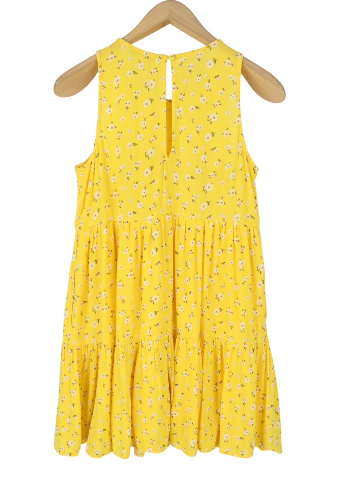 AMERICAN EAGLE OUTFITTERS Women Dress XS Yellow Floral Print Crew Sleeveless