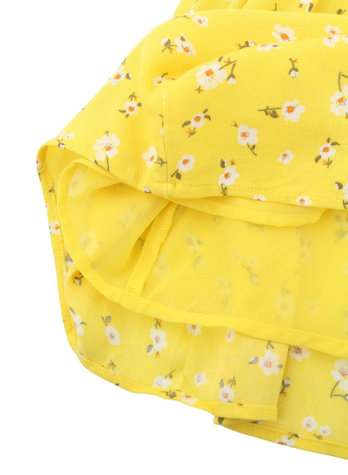 AMERICAN EAGLE OUTFITTERS Women Dress XS Yellow Floral Print Crew Sleeveless