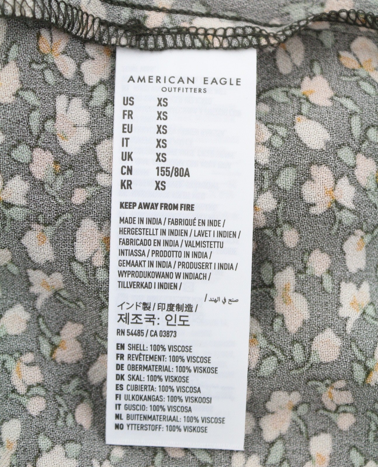 AMERICAN EAGLE OUTFITTERS Women Dress XS Floral Pattern Round Neck Sleeveless